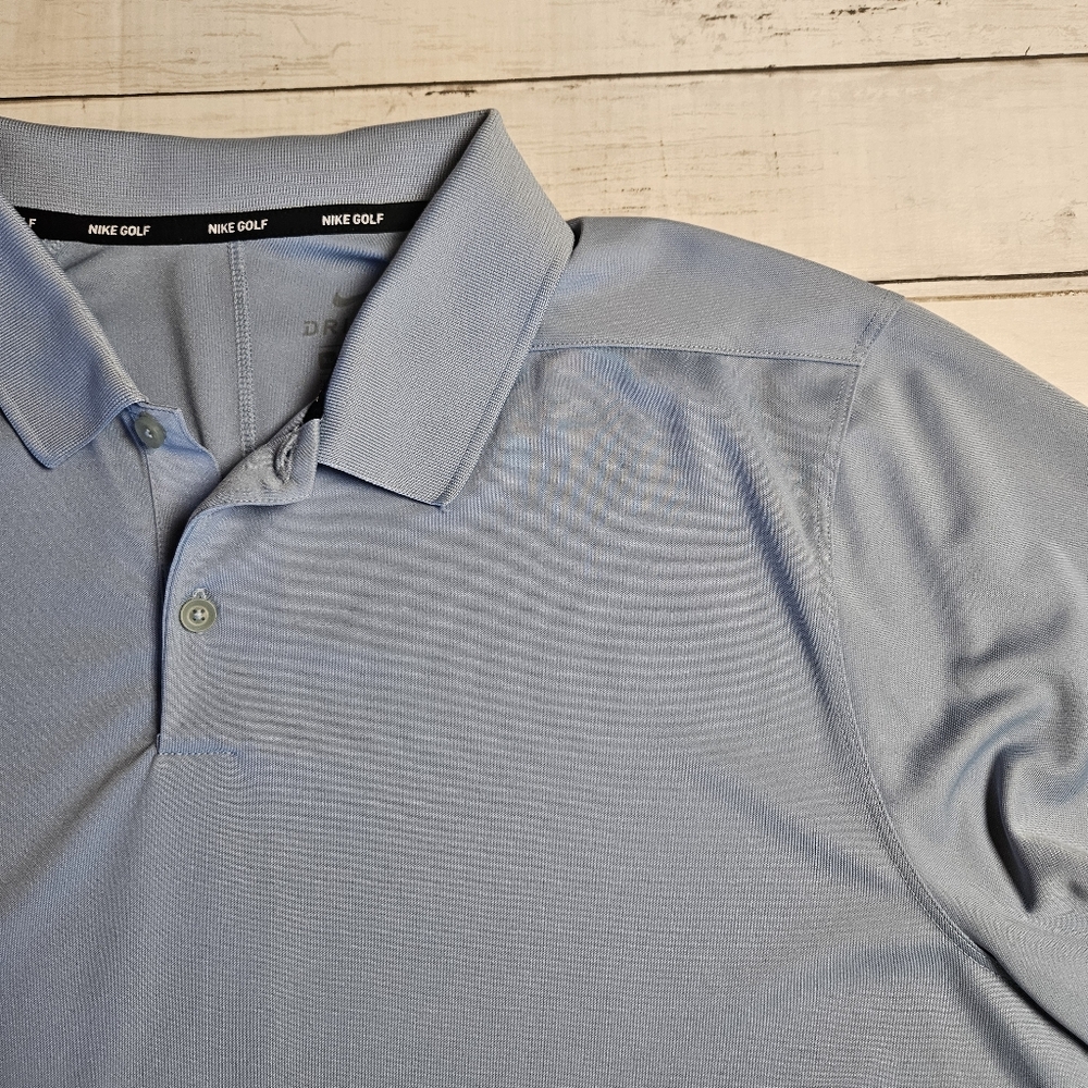 Nike Golf Dri‎ Fit Baby Blue Polo Size XL